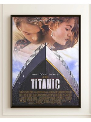 Titanic Leonardo Dicaprio Kate Winslet Klasik Film Çerçeveli Tablo Film Poster Sinema Salon Duvar
