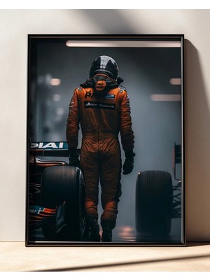 Mclaren Pilot Sinematik Çerçeveli Tablo Poster Formula 1 Duvar Dekoru Hediye