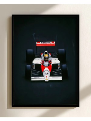 Ayrton Senna Mclaren Üstten Görünüm Çerçeveli Tablo Poster Formula 1 Duvar Dekoru Hediye