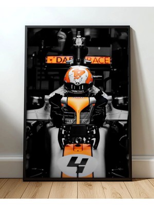 Lando Norris Mclaren Cockpit Çerçeveli Tablo Poster Formula 1 Duvar Dekoru Hediye