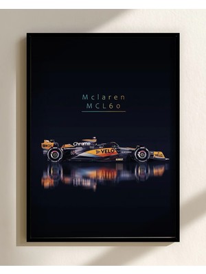Mclaren MCL60 Araç Çerçeveli Tablo Poster Formula 1 Duvar Dekoru Hediye