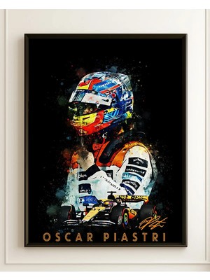 Oscar Piastri Mclaren Çerçeveli Tablo Poster Formula 1 Duvar Dekoru Hediye