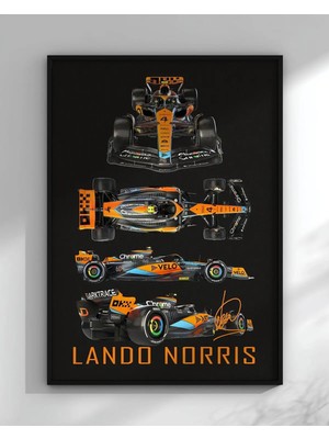 Lando Norris Mclaren Çerçeveli Tablo Poster Formula 1 Duvar Dekoru Hediye