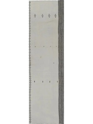 Etnik Bulvar Yün Bej El Dokuması Kilim 95 x 320 cm