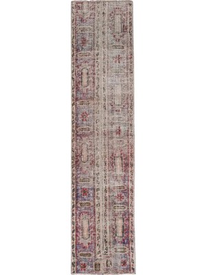 Etnik Bulvar Yün Kahverengi El Dokuması Halı 51 x 218 cm
