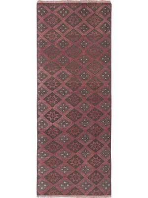 Etnik Bulvar Yün Kırmızı El Dokuması Halı 78 x 200 cm