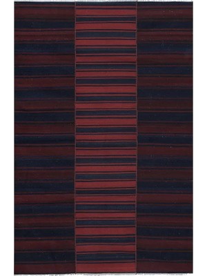Etnik Bulvar Yün Kırmızı El Dokuması Kilim 208 x 325 cm
