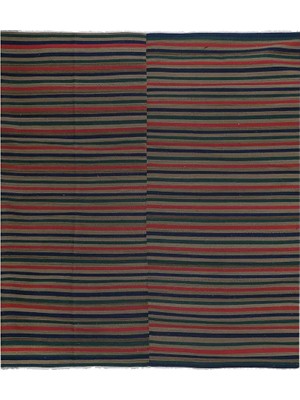 Etnik Bulvar Yün Kırmızı El Dokuması Kilim 303 x 343 cm