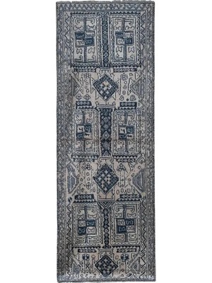 Etnik Bulvar Yün Ekru El Dokuması Halı 110 x 318 cm