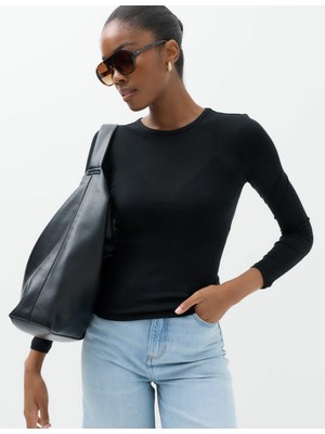 Marks & Spencer Yün Karışımlı Uzun Kollu T-Shirt