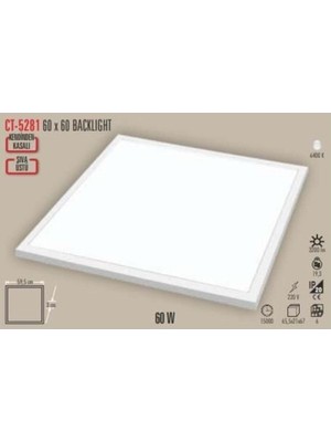 Cata CT-5281 60 Watt LED Panel Sıva Üstü Backlight 60X60 Beyaz