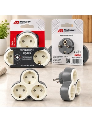 Royaleks Topraklı Priz Fiş & Golyat ( 16A & 250V) ( MAX3500W)