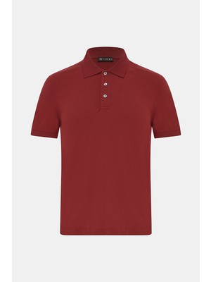 Vakko Buttoned Polo Collar Short Sleeve T-Shirt