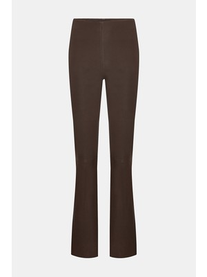 By Malene Birger By Malene Bırger Brown Straight Leg Leather Trousers