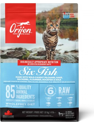 Orıjen Six Fish Kedi Maması 1,8kg - Tüm Irk ve Yaşam Evreleri Içi