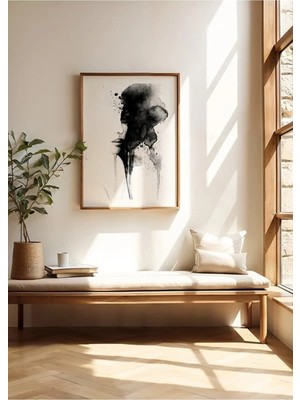 Suluboya Yüz No1 Ahşap Çerçeveli Mdf Tablo Poster Salon Duvar Dekoru Hediye