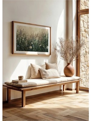 Boyalı Çayır Ahşap Çerçeveli Mdf Tablo Poster Salon Duvar Dekoru Hediye