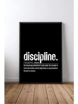 Discipline Definition Ingilizce Motivasyon Sözü No 1 Çerçeveli Mdf Tablo Poster Ofis Hediye