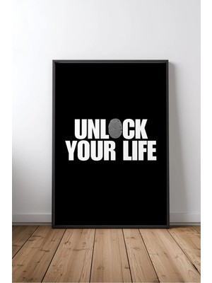 Unlock Your Life Ingilizce Motivasyon Sözü No 1 Çerçeveli Mdf Tablo Poster Ofis Duvar Dekoru Hediye
