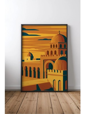 Cami ve Islam Mimarisi No 92 Çerçeveli Mdf Tablo Poster Salon Duvar Dekoru Hediye