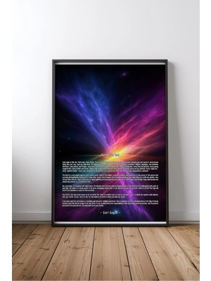 Pale Blue Dot Soluk Mavi Nokta Dünya Uzay No 2 Çerçeveli Mdf Tablo Poster Salon Duvar Dekoru Hediye