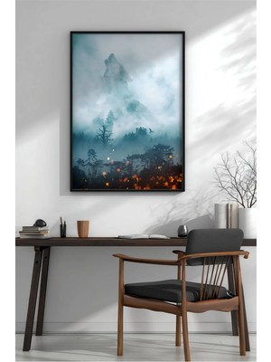Kurt Ruhu Çerçeveli Mdf Tablo Poster Salon Duvar Dekoru Hediye
