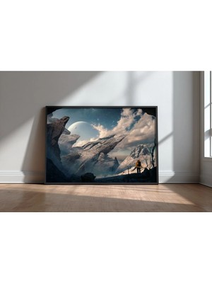 Ingens Fantastik Bilim Kurgu Sanat Çerçeveli Mdf Tablo Poster Salon Duvar Dekoru Hediye