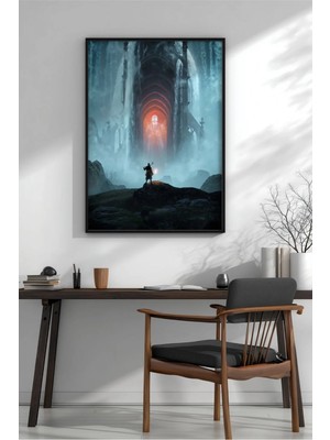 Valhalla Kapısı Fantastik Çerçeveli Mdf Tablo Poster Salon Duvar Dekoru Hediye