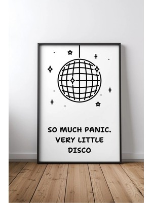 So Much Panic Very Little Disco Komik Ingilizce Yazılı No 3 Çerçeveli Mdf Tablo Poster Salon Hediye