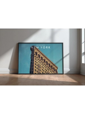 New York Silüeti No 5 Çerçeveli Mdf Tablo Poster Salon Duvar Dekoru Hediye