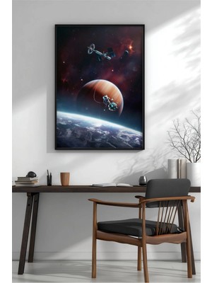 Examiner Fantastik Bilim Kurgu Sanat Çerçeveli Mdf Tablo Poster Salon Duvar Dekoru Hediye