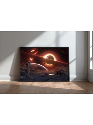 Cosmic Tango Landscape Bilim Kurgu Uzay Çerçeveli Mdf Tablo Poster Salon Duvar Dekoru Hediye