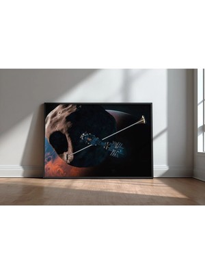 Mars Departure Bilim Kurgu Uzay Çerçeveli Mdf Tablo Poster Salon Duvar Dekoru Hediye