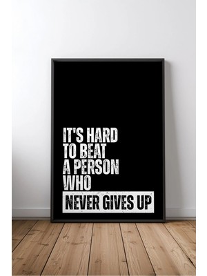 Never Give Up Ingilizce Motivasyon Sözü No 1 Çerçeveli Mdf Tablo Poster Ofis Duvar Dekoru Hediye