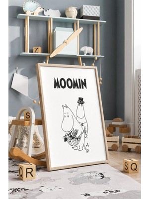 Meyve Toplayan Moominanne Çerçeveli Mdf Tablo Poster Çocuk Odası Duvar Dekoru Hediye