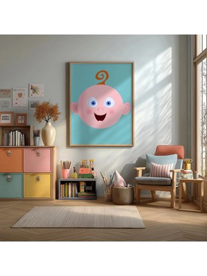 Bebek Patron Önlük Çerçeveli Mdf Tablo Poster Bebek Odası Duvar Dekoru Hediye