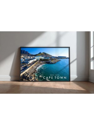 Cape Town Şehir Manzarası No 2 Çerçeveli Mdf Tablo Poster Salon Duvar Dekoru Hediye