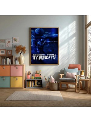 Escape From Tarkov Oyun Çerçeveli Mdf Tablo Poster Oyun Odası Duvar Dekoru Hediye