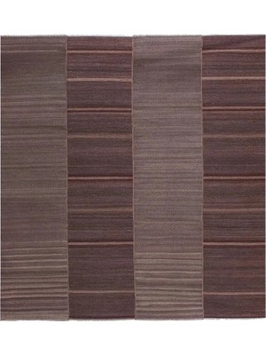 Etnik Bulvar Yün Kahverengi El Dokuması Kilim 284 x 305 cm