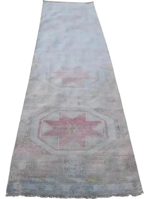 Etnik Bulvar Uşak Yün Bej El Dokuma Yolluk 87 x 385 cm