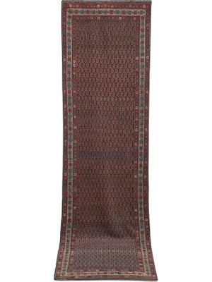 Etnik Bulvar Yün Kahverengi El Dokuması Halı 117 x 410 cm