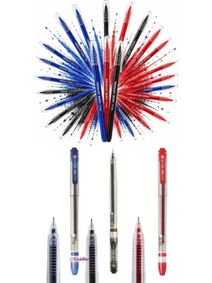 Modellino 6'lı Kalem Set/ 3 Renk Dong-A My Gel 05MM Ince Uçlu Pilot Jel Kalem/3 Renk Pensan Büro Tükenmez / Mavi-Siyah-Kırmızı