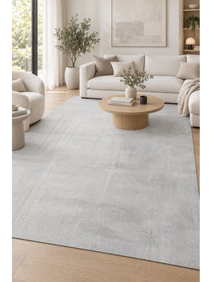 Modanı Seç Nimbus Görel Peluş Halı Gri Kaymaz Tabanlı Yıkanabilir Modern Salon Mutfak Antre Oturma Odası Halısı