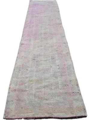 Etnik Bulvar Yün Pembe El Dokuması Halı 81 x 385 cm