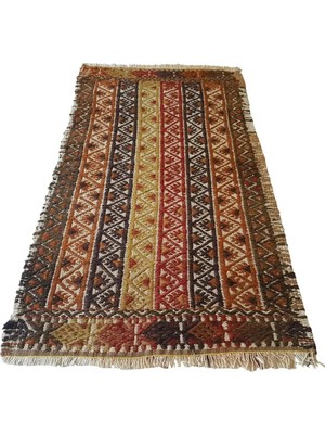 Etnik Bulvar Uşak Yün Bej El Dokuması Kilim 49 x 85 cm