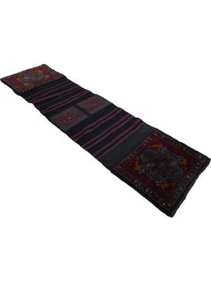 Etnik Bulvar Yün Gri El Dokuma Yolluk 49 x 180 cm