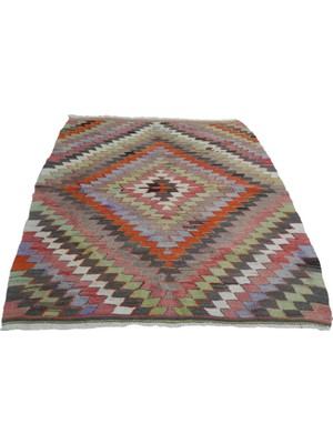 Etnik Bulvar Yün Pembe El Dokuması Kilim 100 x 120 cm