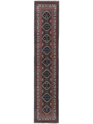 Etnik Bulvar Uşak Yün Kırmızı El Dokuması Halı 66 x 316 cm