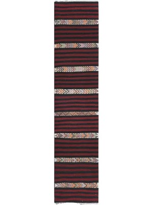 Etnik Bulvar Yün Kırmızı El Dokuması Kilim 68 x 310 cm