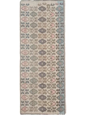 Etnik Bulvar Uşak Yün Kahverengi El Dokuması Halı 75 x 185 cm